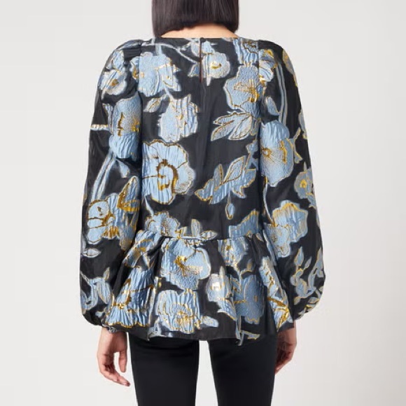 Stine Goya Women's Jenny Organza Top - Flower Foliage Gold - Size X Small - Picture 3 of 4